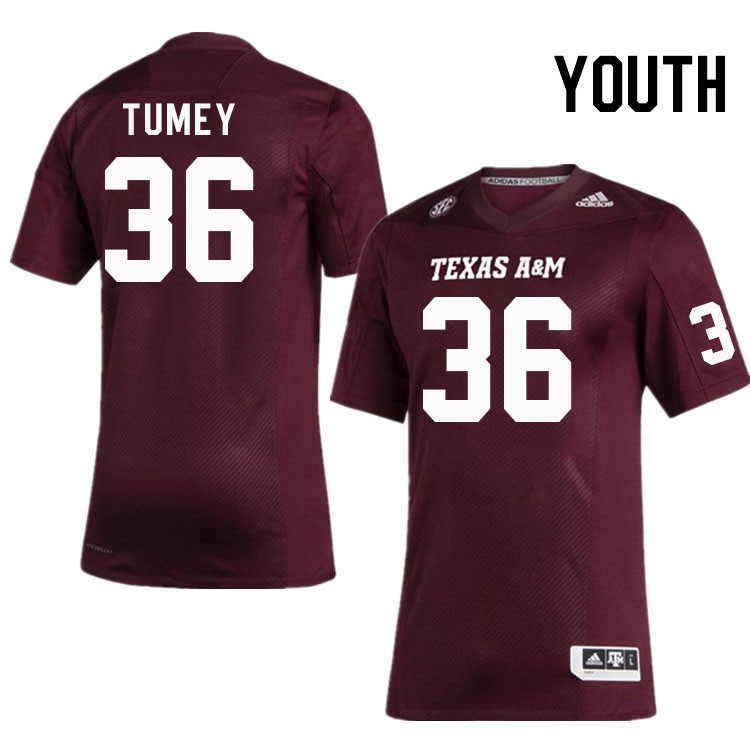 Youth #36 Truette Tumey Texas A&M Aggies College Football Jerseys Stitched Sale-Maroon - Click Image to Close